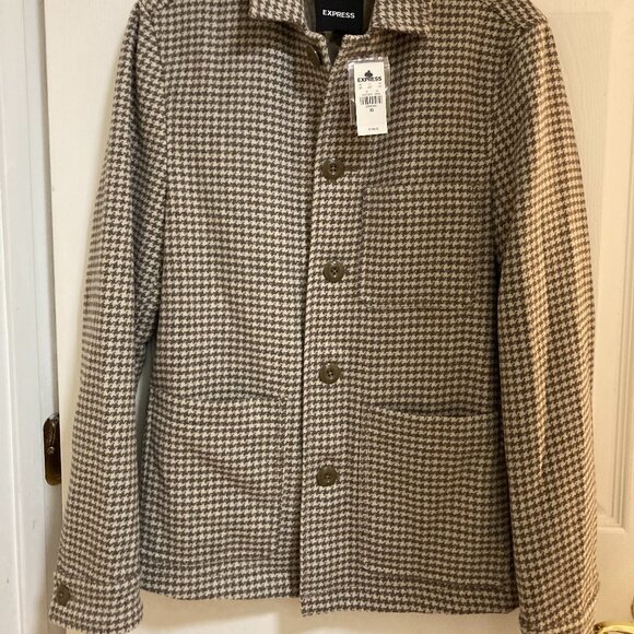 New Men's EXPRESS Houndstooth Jacket XS/S - Picture 6 of 7